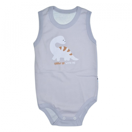 Body-uri baieti - Body tip maiou, pentru baieti, Mini Junior 3117DG, Gri