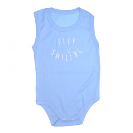 Body-uri baieti - Body tip maiou, pentru copii, Mini Junior 3117KSA, Albastru deschis