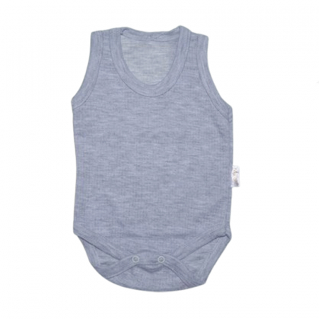 Body-uri baieti - Body tip maiou pentru copii Mini Junior BDY-MJ38, Gri