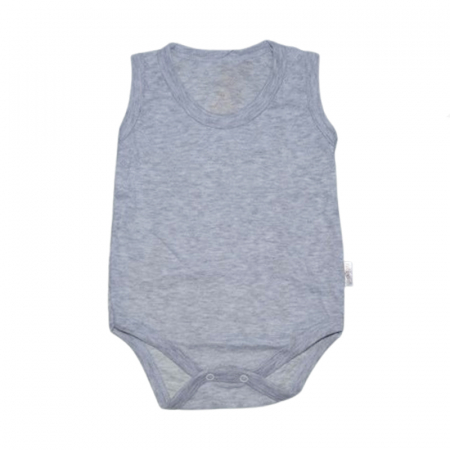 Body-uri baieti - Body tip maiou pentru copii Mini Junior BDY-MJ43, Gri