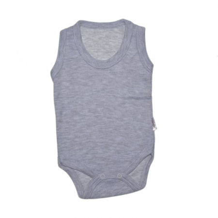 Body-uri baieti - Body tip maiou pentru copii Mini Junior BDY-MJ50, Gri