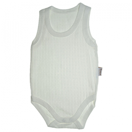 Body-uri fete - Body tip maiou pentru copii FINDIK 010823-1, Crem