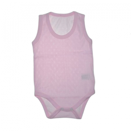 Îmbrăcăminte fete - Body tip maiou cu model de romb pentru fete Mini Junior BDY-MJ46, Roz