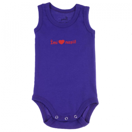 Body-uri fete - Body tip maiou pentru fete Pifou Model 5 BMF1-M2-66-70-cm, Mov
