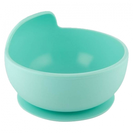 Vesela si tacamuri bebelusi - Bol din silicon cu ventuza pentru copii 6 luni + 330 ml Canpol Babies 51/400T, Turcoaz