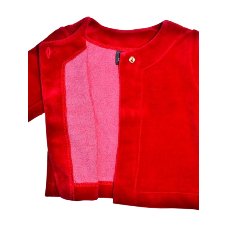 Bolero cu maneca lunga, din catifea, pentru fete, Atut 0539R, Rosu [2]