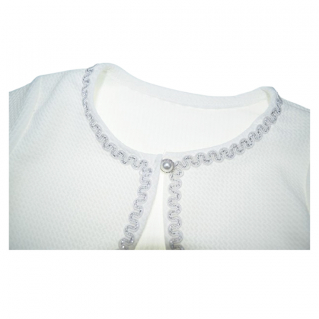 Bolero cu maneca lunga pentru fete, Mini Junior BL2417, Alb [1]