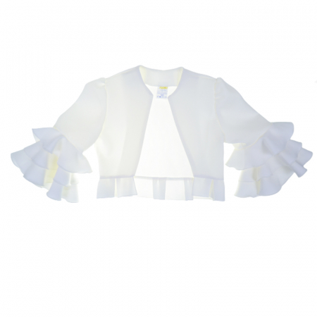 Îmbrăcăminte fete - Bolero cu maneca lunga pentru fete Tylkomet TKM-2, Alb