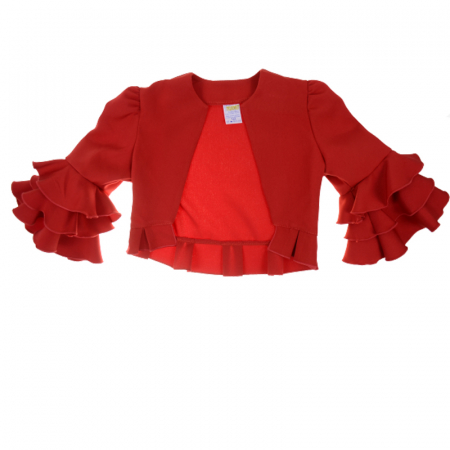 Îmbrăcăminte fete - Bolero cu maneca lunga pentru fete Tylkomet TKM-4, Rosu