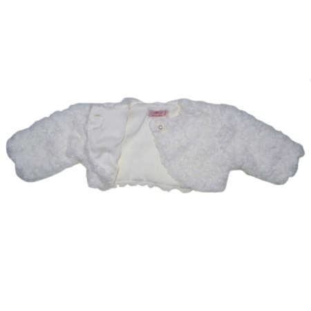 Bolero elegant din blanita pentru fete Mini Junior BLO-MJ1, Alb [2]