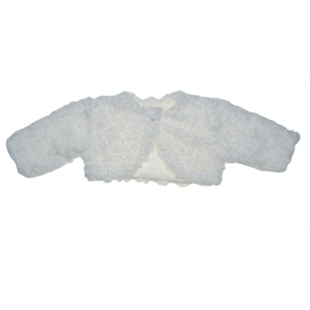 Îmbrăcăminte fete - Bolero elegant din blanita pentru fete Mini Junior BLO-MJ1, Alb
