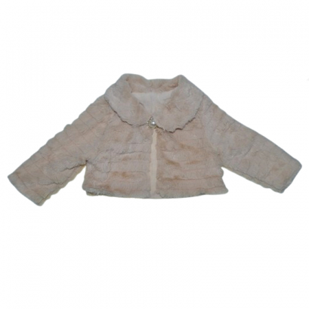 Bolero, cardigane si pulovere fete - Bolero elegant din blanita pentru fete Mini Junior BLO-MJ4, Bej