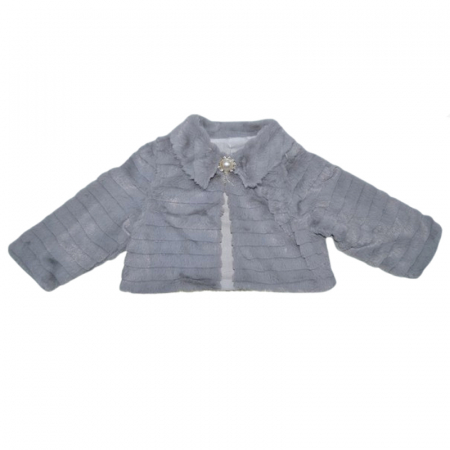 Îmbrăcăminte fete - Bolero elegant din blanita pentru fete Mini Junior BLO-MJ5, Gri