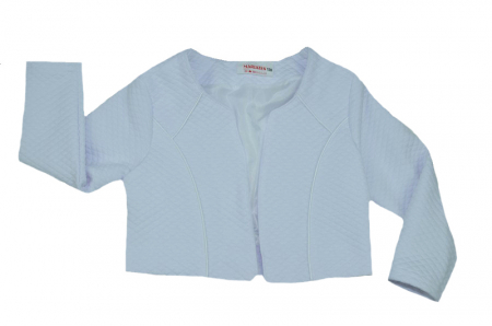 Îmbrăcăminte fete - Bolero maneca lunga pentru fete Mariatex MRXA-134-cm, Alb