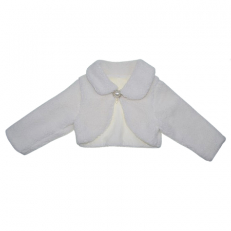 Bolero, cardigane si pulovere fete - Bolero pentru fete Mini Junior BLO-MJ7, Alb