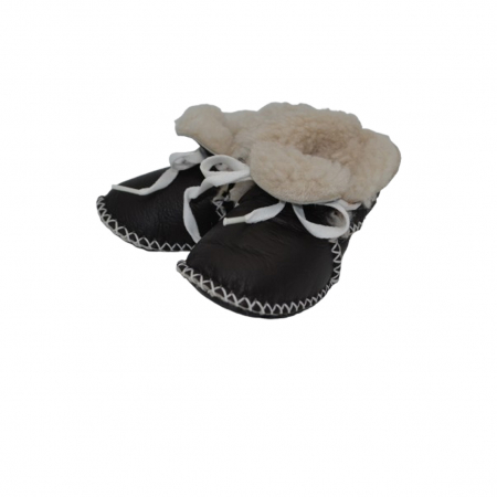 Botosei bebelusi - Botosei din piele, imblaniti pentru bebelusi, Mini Junior, BTSBBMJ-1, Negru