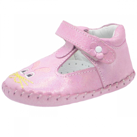 Pantofi fete - Pantofi din piele pentru fete Small Foot SMFT7F-18, Roz