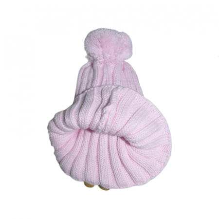 Caciula cu ursulet de plus detasabil Mini Junior CLA-MJ8, Roz [1]