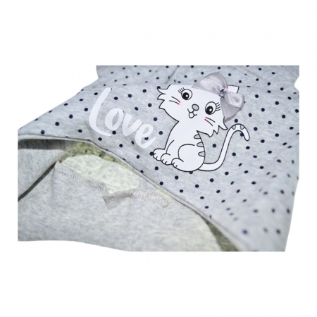 Caciula din bumbac, pentru fete, Mini Junior CAMJ1303-25, Gri [1]