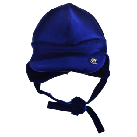 Caciuli si palarii de vara baieti - Caciula din catifea si bumbac, cu 2 straturi, pentru baieti, Mini Junior C1711B4-38, Bleumarin