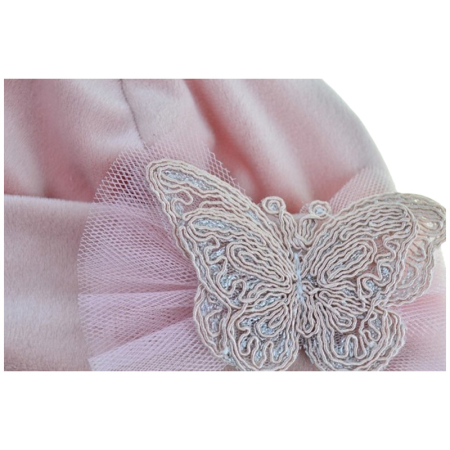 Caciula din catifea si bumbac, cu 2 straturi, pentru fete, Mini Junior C1811R-38, Roz [1]