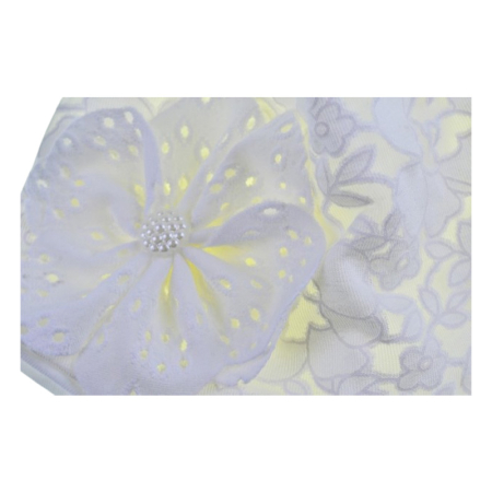 Caciula din dantela si bumbac, cu 2 straturi, pentru fete, Mini Junior, Mini Junior C1811A4-38, Alb [2]