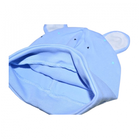 Caciula din bumbac, pentru baieti, Mini Junior CABMJ1303-1, Albastru [2]