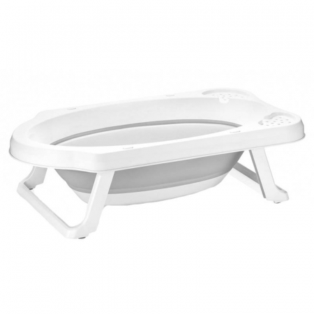 Cadita pliabila pentru bebelusi cu dop de scurgere 82 x 48 x 23.5 cm Keeeper Maja 200523G, Gri [1]