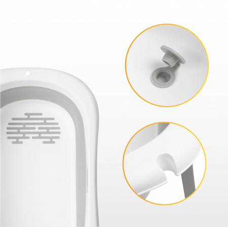 Cadita pliabila pentru bebelusi cu dop de scurgere 82 x 48 x 23.5 cm Keeeper Maja 200523G, Gri [5]