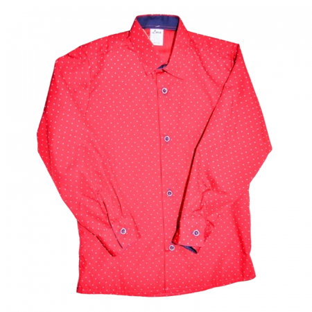 Camasi maneci lungi - Camasa cu maneca lunga, cu buline pentru copii, Mini Junior CMJ0904-4, Rosu