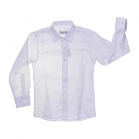 Camasi maneci lungi - Camasa cu maneca lunga, cu dungi, pentru copii, LA Kids LK0204, Alb