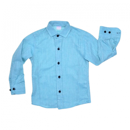 Camasi maneci lungi - Camasa cu maneca lunga, cu dungi, pentru copii, Mini Junior CM0204-2, Turcoaz