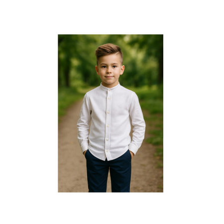Camasa cu maneca lunga, cu guler ridicat, pentru copii, GT 0827-170, Alb [4]
