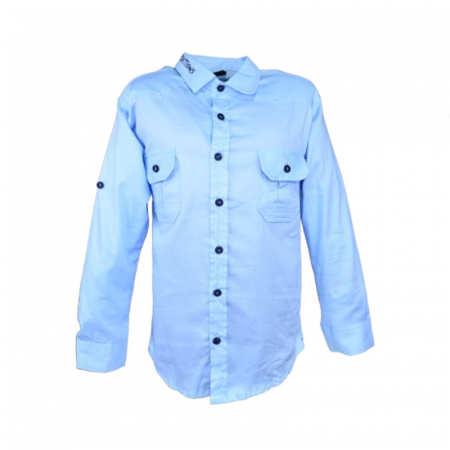 Camasi maneci lungi - Camasa cu maneca lunga pentru baieti Mini Junior CBMJ-1, Albastru