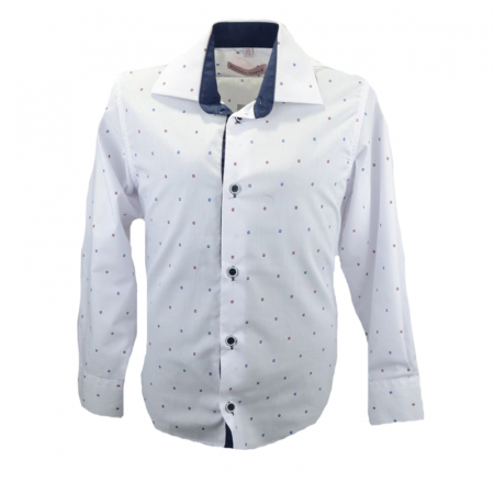 Camasi maneci lungi - Camasa cu maneca lunga pentru baieti Koszulland KSL-51C-2-92-cm, Alb