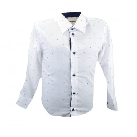 Camasi maneci lungi - Camasa cu maneca lunga pentru baieti Koszulland KSL-53C-1-92-cm, Alb