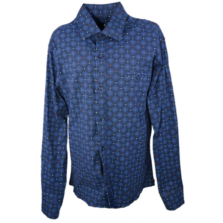 Camasi maneci lungi - Camasa cu maneca lunga pentru baieti LA Kids 1652-02-128-cm, Bleumarin