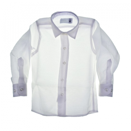 Camasi maneci lungi - Camasa cu maneca lunga pentru baieti La Kids 1696-06, Alb
