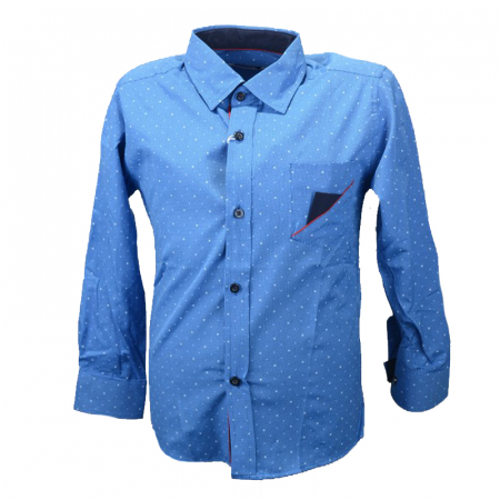 Camasi maneci lungi - Camasa cu maneca lunga pentru baieti LA Kids 1717-122-cm, Albastru