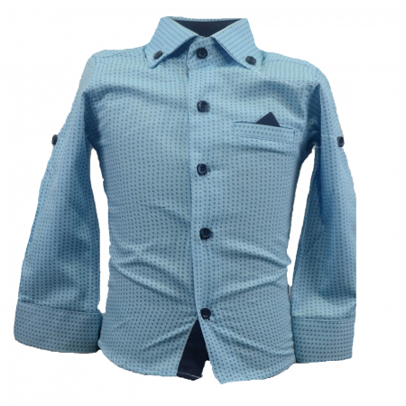 Camasi maneci lungi - Camasa cu maneca lunga pentru baieti LA Kids 1744-1-80-6646, Albastru