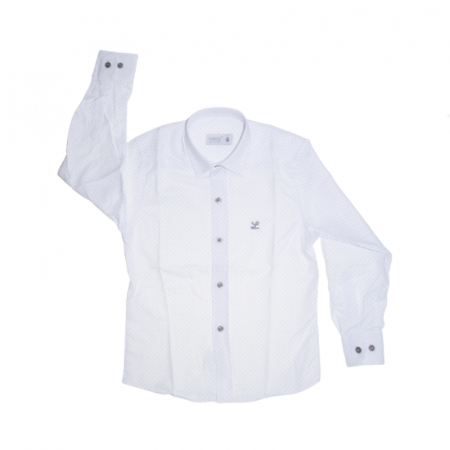 Camasi maneci lungi - Camasa cu maneca lunga pentru baieti LA Kids 1788-A, Alb