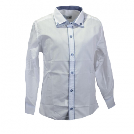 Camasi maneci lungi - Camasa cu maneca lunga pentru baieti LA Kids KSL-111C-128-cm, Alb