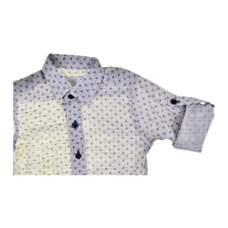 Camasa cu maneca lunga pentru baieti, LA Kids KSL-1795, Crem [4]