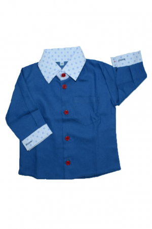 Camasa cu maneca lunga pentru baieti ModaStyl CMLB17-AL-74-cm, Albastru [1]