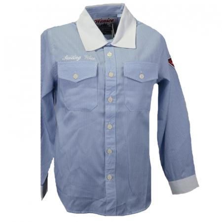 Camasi maneci lungi - Camasa cu maneca lunga pentru baieti Wenice KSL-159C-128-cm, Albastru