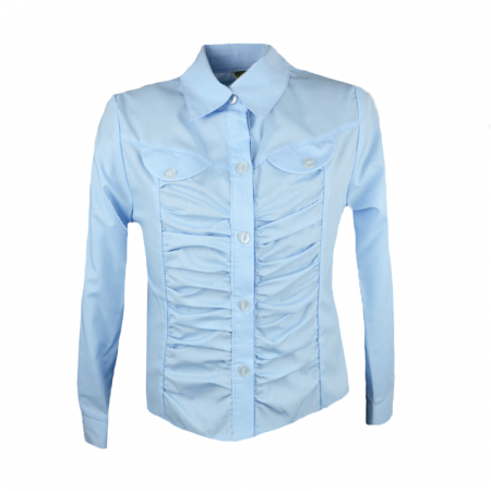 Camasi fete maneca lunga - Camasa cu maneca lunga pentru fete Mini Junior CFMJ-1-128, Albastru