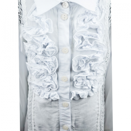 Camasa cu maneca lunga pentru fete Mini Junior CFMJ-28-128, Alb [2]