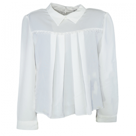 Camasi fete maneca lunga - Camasa cu maneca lunga pentru fete Mini Junior 3799, Alb