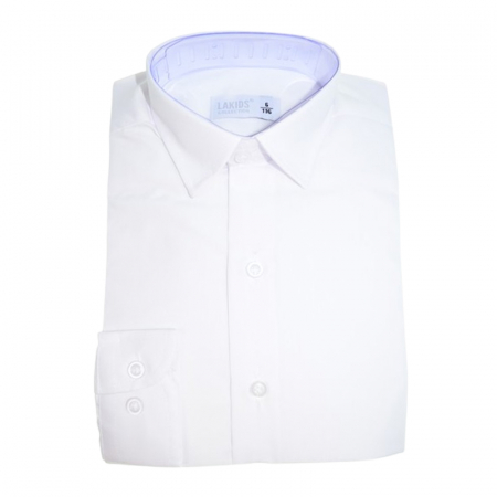 Camasi maneci lungi - Camasa cu maneca lunga, simpla, pentru copii, LA Kids LKD1551A, Alb