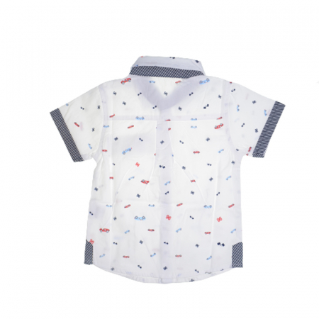 Camasa cu maneca scurta pentru baieti Happy House JF-1863V, Alb [1]